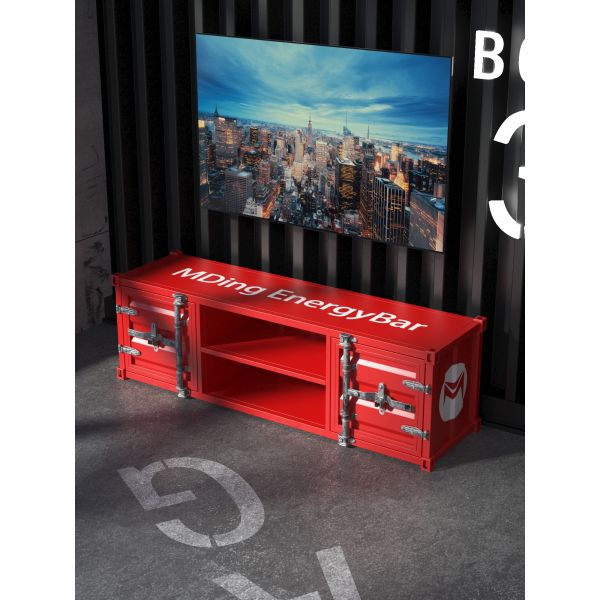 Household Container Cabinet Red Metal Industrial TV Cabinet From Durable Materials