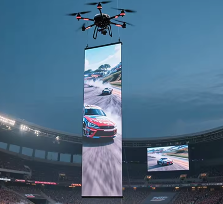Lightweight Advertising Drone with LED Screen for Flying Digital Projection High-Impact Event Marketing Banner Solution