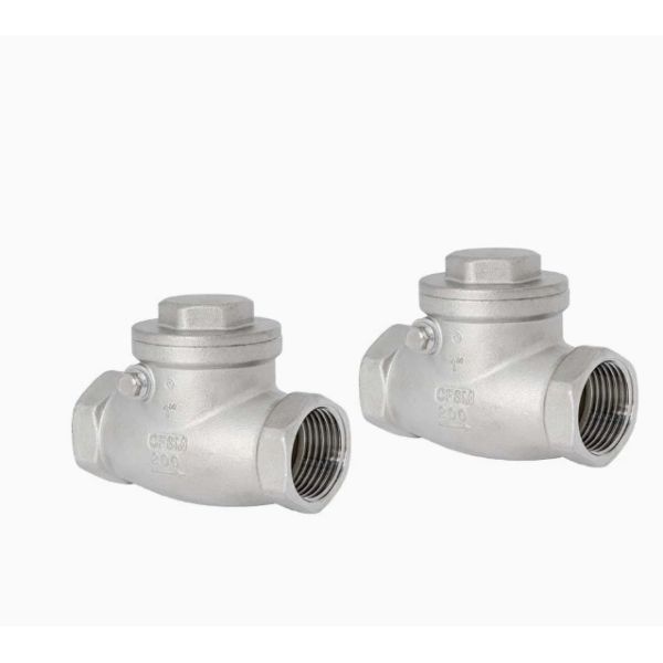 CF8 Industrial High-Pressure Check Valve Water Pipeline Female Threaded Swing Check Valve for Water Oil Gas