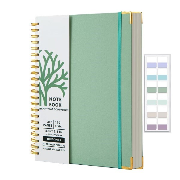 Spiral Bound Hardcover Notebook Journal With Elastic Band And Metal Corners