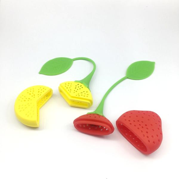 Bulk Unique Yellow Lemon Shape Cute Fruit Silicone Tea Strainer Infuser