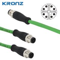 Connecteur M12 avec câble IE préassemblé 5 mètres 4×2×0,14 blindage 26AWG LAN 8 broches