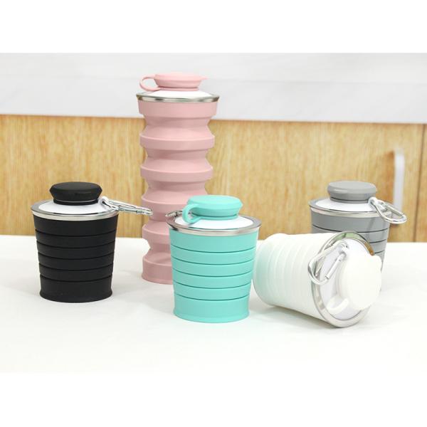 500ml Newest Bpa Free Black Portable Silicone Collapsible Water Bottle