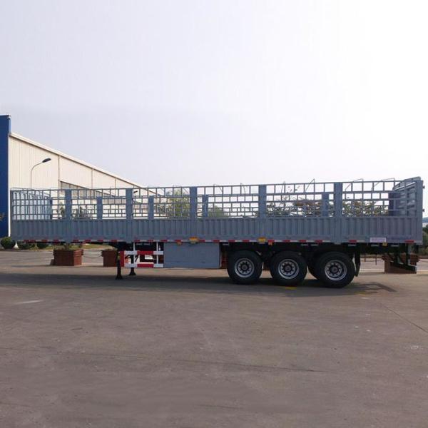 600mm High Sidewall Side Railed Tri-Axle Fence Semi Trailer