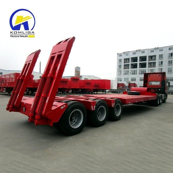 40-60tons 2-3axles Excavator Truck Semi Lowboy Low Bed Semi Trailer for and Transport