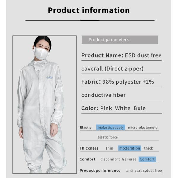 корпии Coverall потока полиэстера нити чистой комнаты ESD одежд пальто лаборатории чистой комнаты одежд Washable свободные от