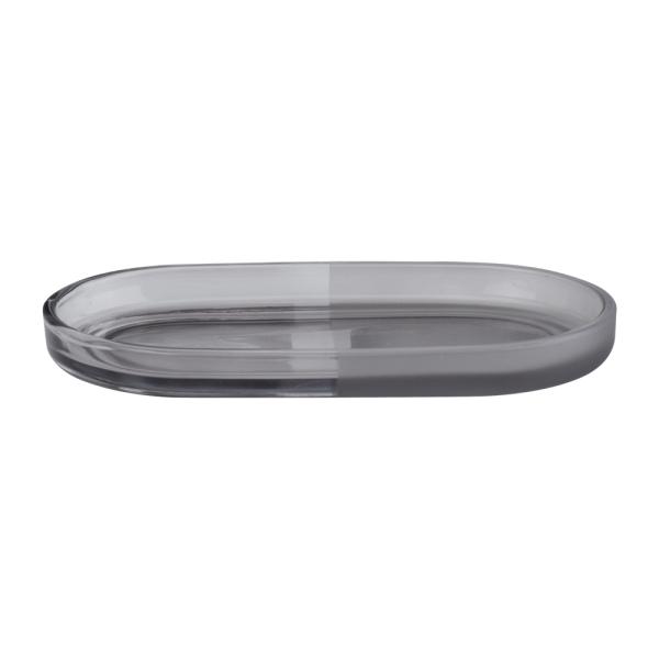 Grey Glass Bathroom Vanity Accessories Round Five Piece Set With Soap Dish For Shower