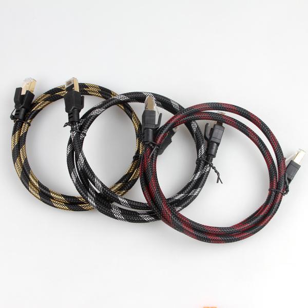 Outdoor Indoor Cat8 Patch Cable Nylon Braided 26AWG 40Gbps 2000MHz S/FTP