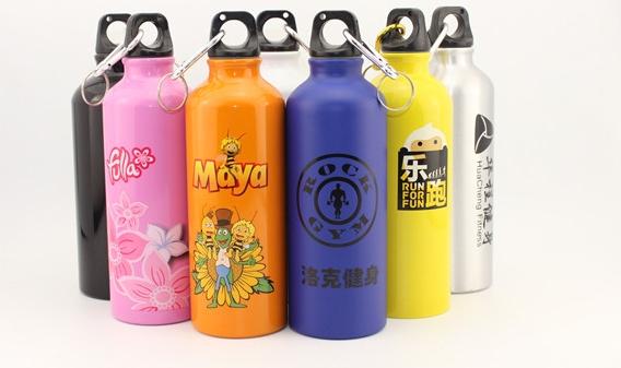 stock aluminum sports water bottle, stainless steel and  aluminum water bottle with LOGO print  with screw cap