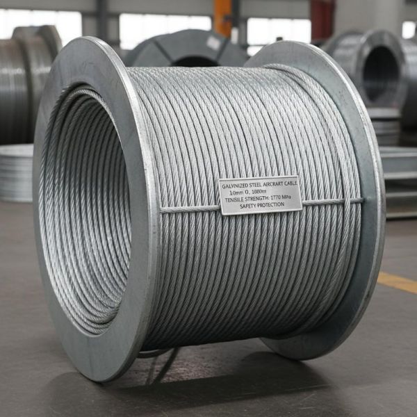 Galvanized Steel Aircraft Cable 2.0mm Diameter with 1770 MPa Tensile Strength and GBT20118-2006/DIN3055-72 Standard