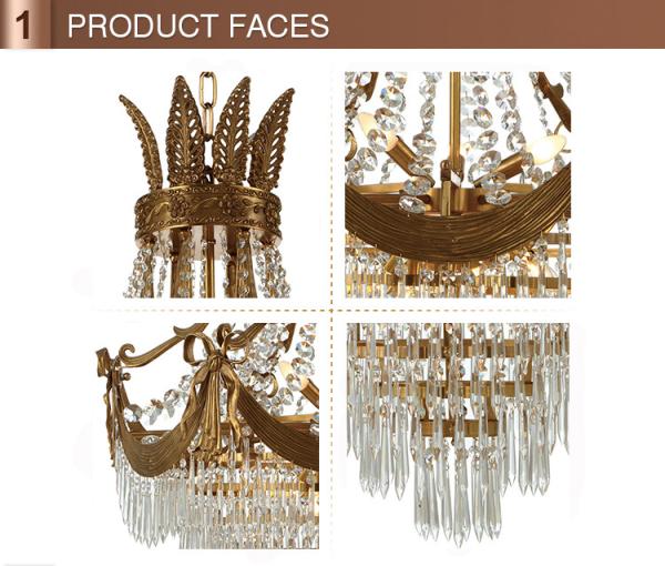 Spray paint brass chandelier Lighting Fixtures Project Hotel (WH-CP-31)
