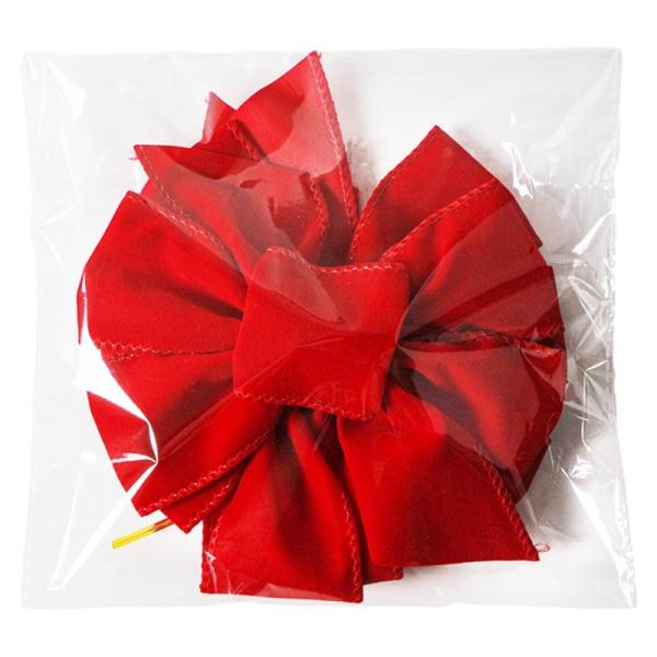Arcos de fita grande de veludo vermelho com fio de poliéster/jute para decoração de árvore de Natal