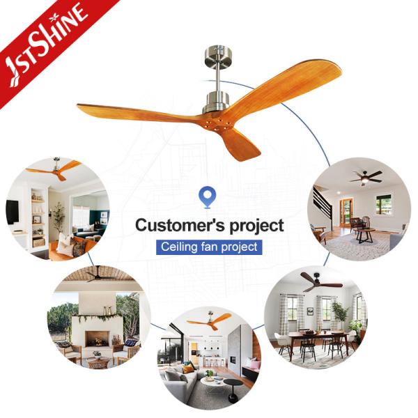 Ventilateur de plafond de 52 pouces sans éclairage Types de vent standard avec télécommande et lames