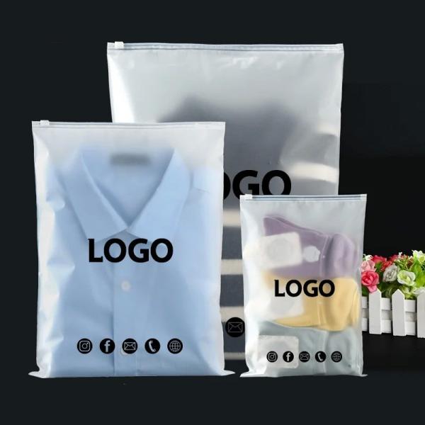 Eco-friendly Custom Printing Plastic Packaging Transparent PE Frosted Zipper Bag