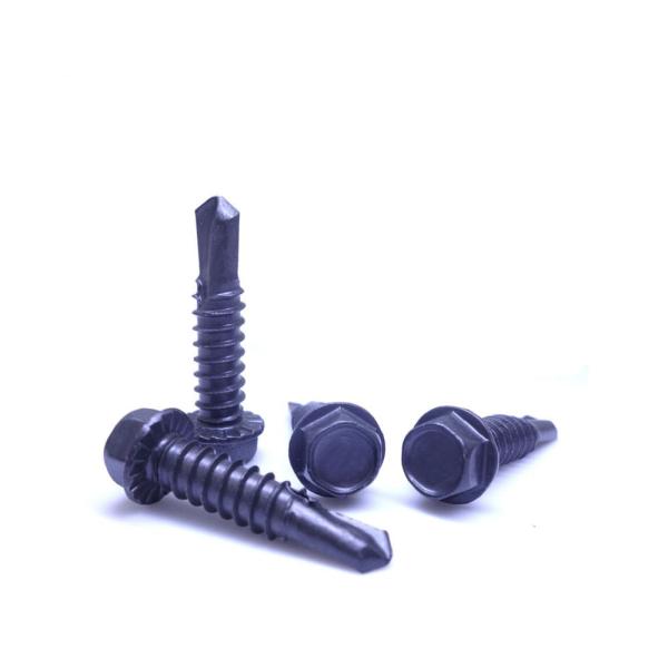 SUS 410 Stainless Steel Hex Flange Serrated Head Self Drilling Screw Ruspert Galvanized