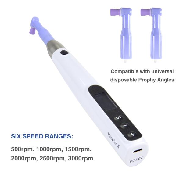 Portable Cordless Dental Prophy Handpiece 6 Speed 500RPM-3000RPM