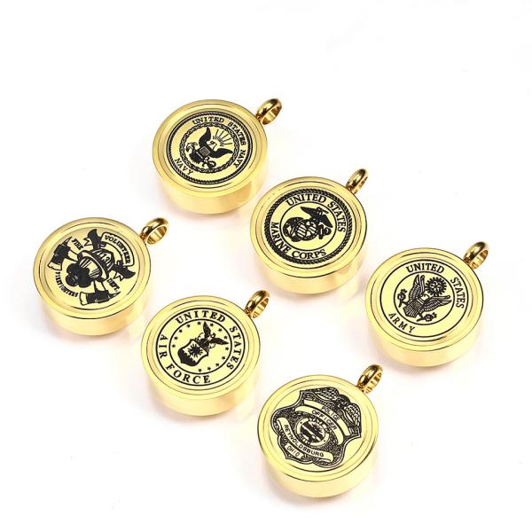 Army Navy Reserve Air Officer Commemorative Urn Ashes Necklace Cremation Jewelry 316L