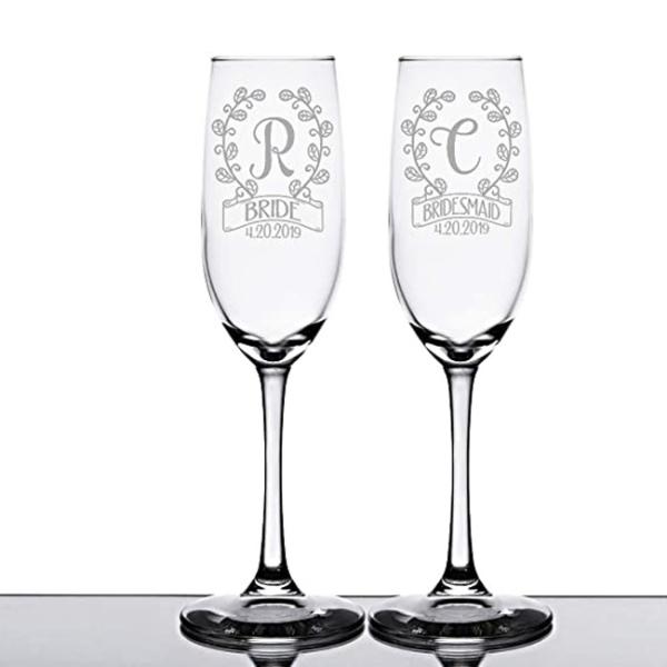 High Quality Champagne Flute Set Couple Lead Free Crystal Clear Wine Glass Gift