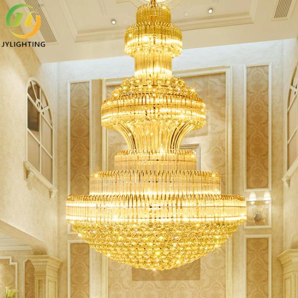 JYLIGHTING Lustrero de piso dúplex, lustrero de cristal de estilo europeo para el salón, gran salón de la villa, proyecto de lustrero para el piso entreplante