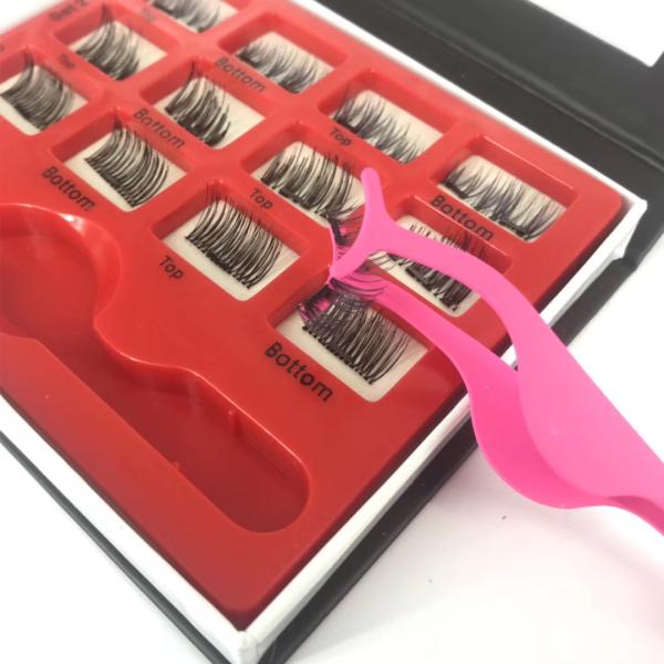 Premium Flexible Dramatic Magnetic False Lashes Natural Black For Daily Makeup