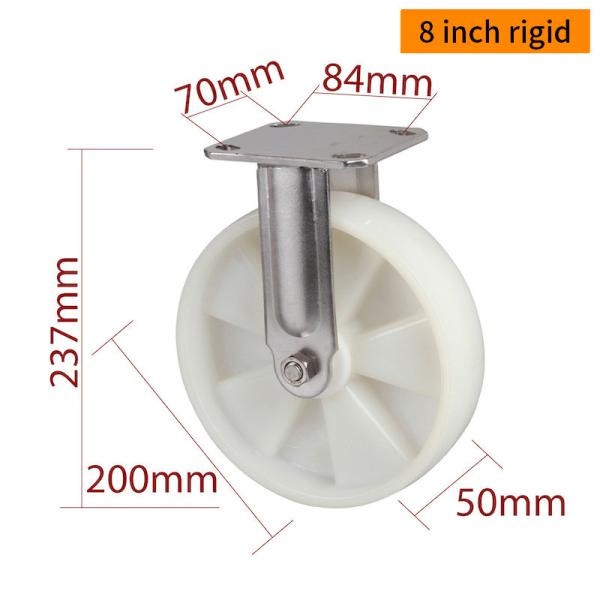 Rueda giratoria de 8 pulgadas de acero inoxidable de alta resistencia EDL con rueda de TPA duradera y capacidad de carga de 450 kg S718P-25