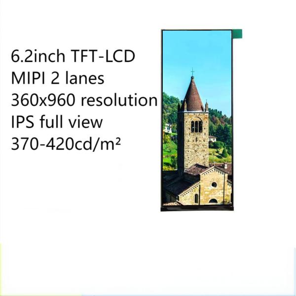6.2 pouces TFT LCD 360x960 Résolution Longue barre pour robot lave-vaisselle et machine à nettoyer