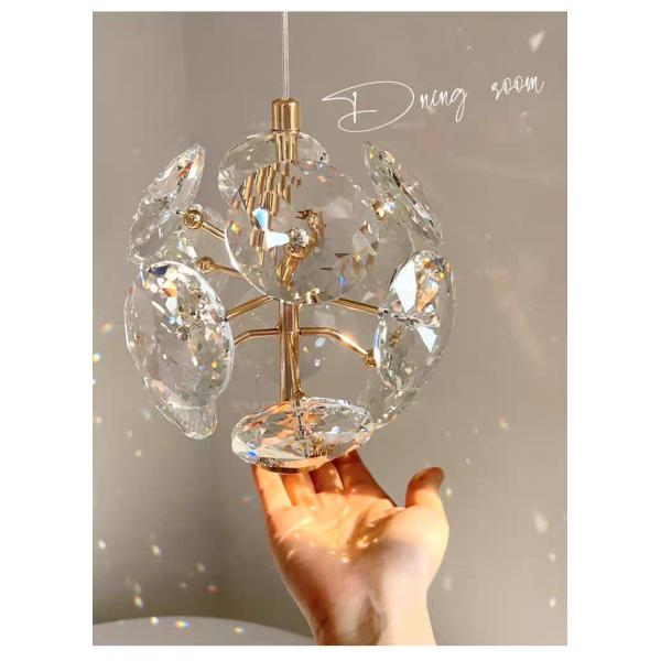Modern Hotel Wedding Decor Crystal Hall Lamp With D120mm Light Source And 50000 Hours Lifespan Round Crystal Flower Pendant Light