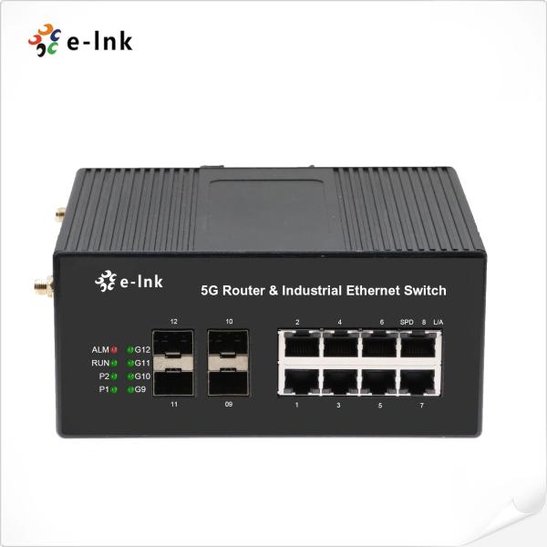 Ethernet Switch With 5G Router 8 Ports Gigabit RJ45 + 4 Ports 1.25G SFP And 1 X 5G Uplink