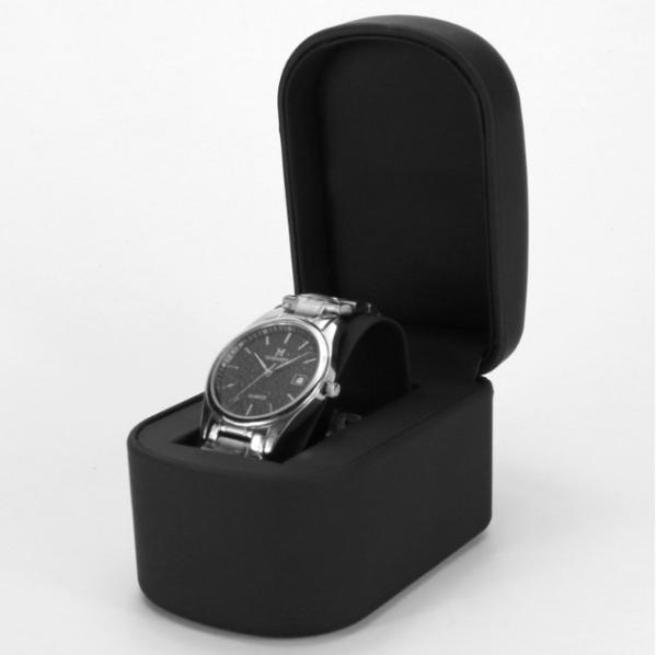 High End Jewelry Wooden Box , Matte Black Single Watch Packaging Box