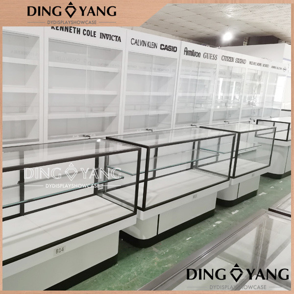 Прочный витрин для ювелирных изделий / Витрин для ювелирных изделий из белого деревянного стекла