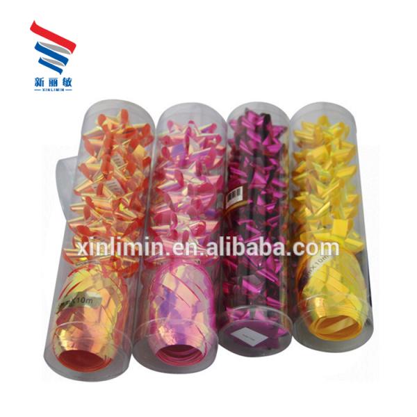 Metal Brushed Ribbon Christmas Gift Wrapping Plastic Bow for All Kinds of Gift Boxes