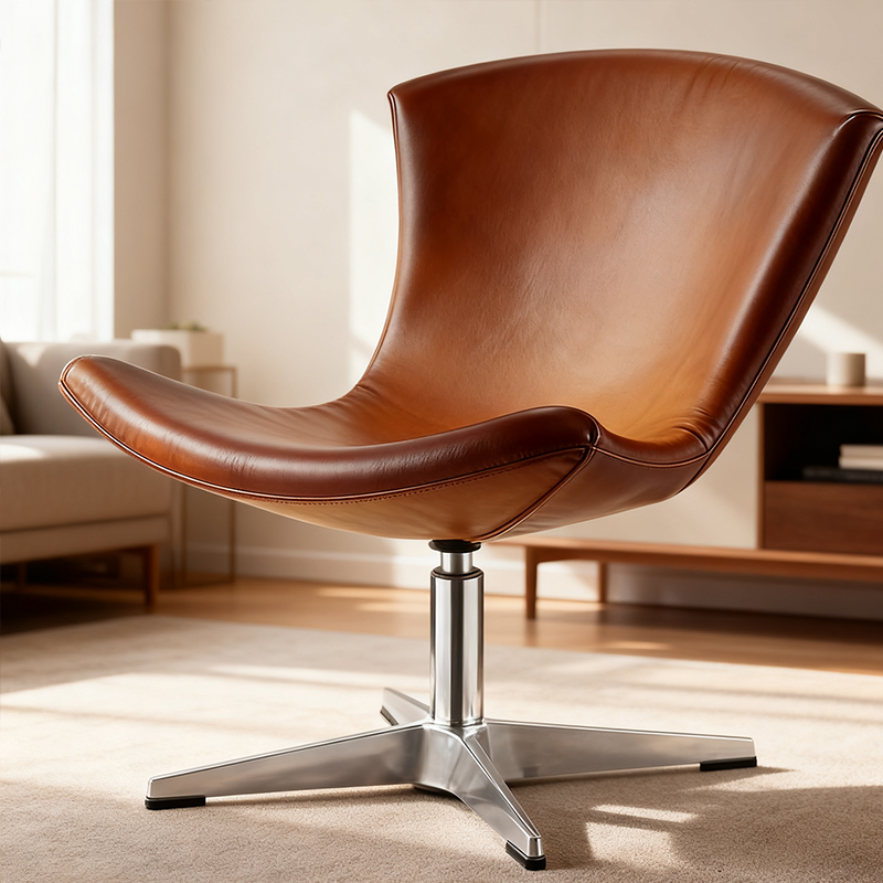 Modern Leather Lazy Lounge Recliner Swivel Chair Living Room Furniture for Bedroom Office Hotel Use