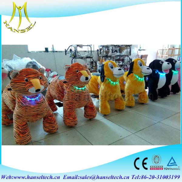 Hansel latest designed battery moving amusement park outdoor game equipment ccoin operated dinosaur ride scooter
