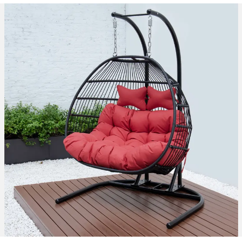 Office Building Easy Collapsible Modern Green Cushions Double Seater Stand Outdoor Hanging Swing Chair