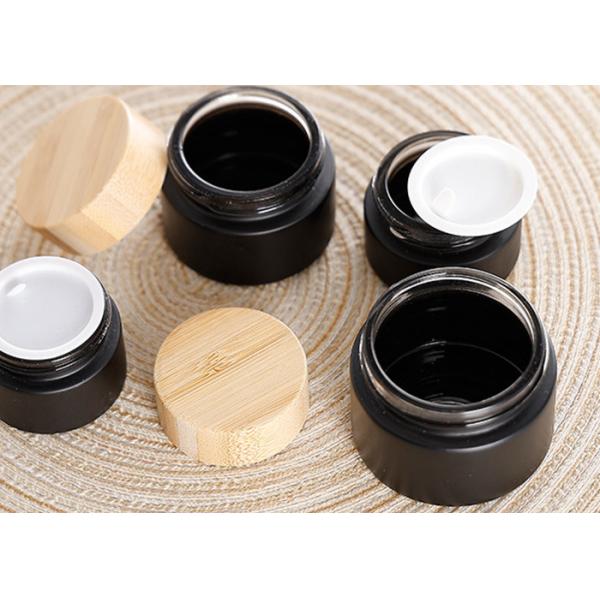15g 20g 30ml 50g 100ml Clear Black Amber Green Cosmetic Body Butter Cream Glass Jar With Bamboo Lid
