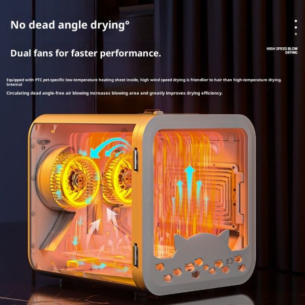 72L Eco-Friendly Modern Electric ABS Plastic Pet Drying Box for Cats & Dogs Automatic Low Noise Design Indoor Use