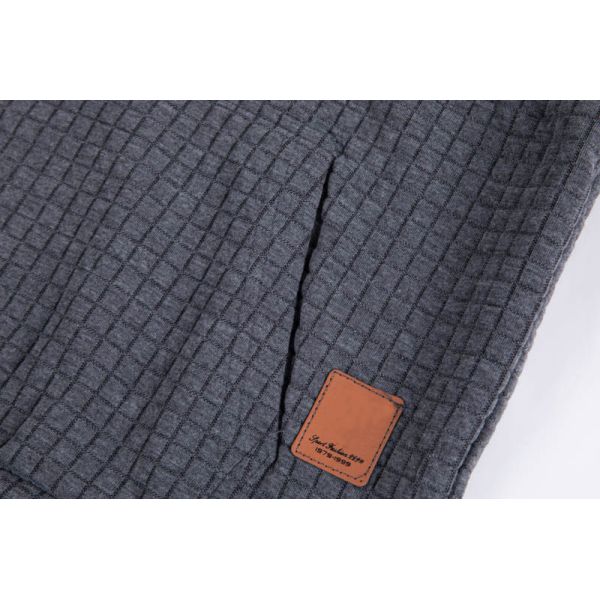 Charcoal Women'S Pullover Hoodie Waffle Textured  Mens Lightweight Fleece Pullover