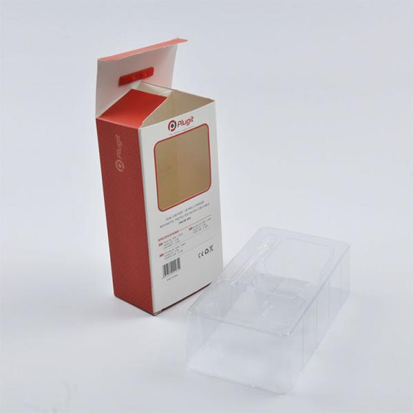 Caixa de papel de empacotamento pequena do cartão dos acessórios baratos feitos sob encomenda do telefone com janela do pvc