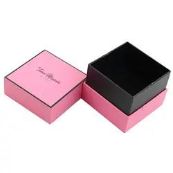 Wholesale Pink Rigid Cardboard Candle Gift Box Magnet / Button / Tie Closure