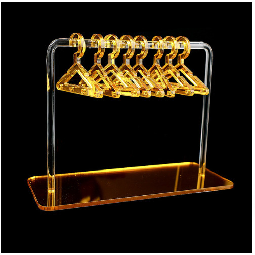 Acrylic Earring Jewelry Display Stand Mini Earring Hanger Rack with Coat Hangers Cute Jewelry Hanging Organizer
