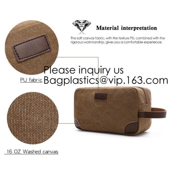 Natural Hemp Branded Cosmetic Bags,Custom Genuine Leather Travel Cosmetic Bag for Men,Bagease, Bagplastics, package