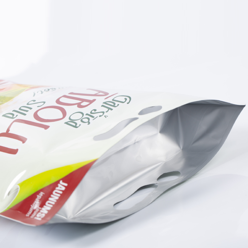Custom Printed 5L Stand‑up BIB Bag‑in‑Box Pouch with Butterfly Tap & Die Cut Handle for Apple Fruit Juice Beverage Packaging