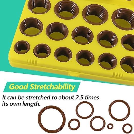 High Durable 386PCS FKM 75A Brown Plumbing O Ring Kit for Automotive Faucet Repair Seals
