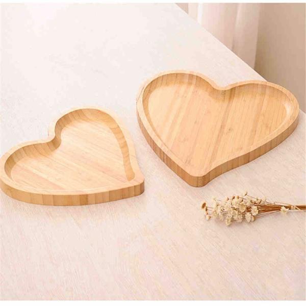 Heart Shaped Bamboo Cheese Board Serving Platter For  Hotel Or Home