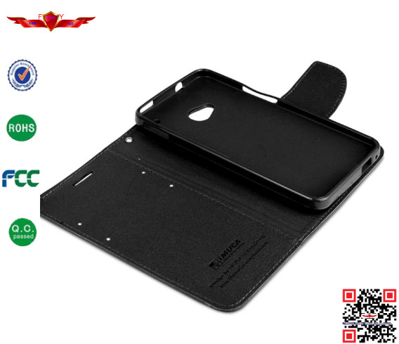 Wholesale 100% Quality Guaranteed PU Flip Wallet Leather Cover Cases For HTC ONE M7