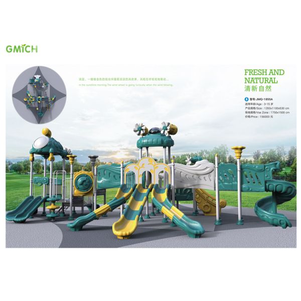 China High Quality Outdoor Playground Equipment Children Plastic Slide Set Amusement Park