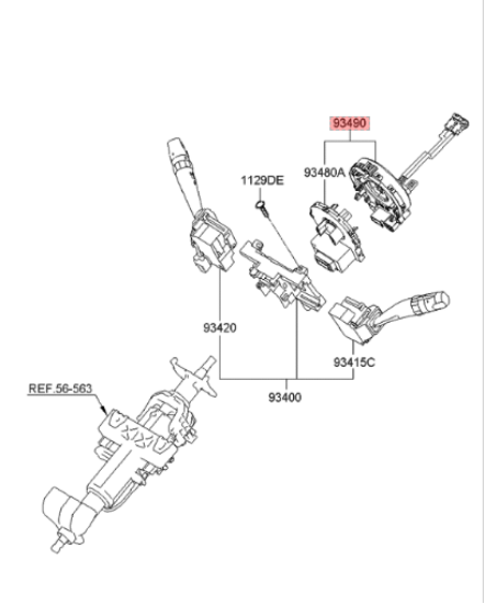 93490-3J400 Automotive Clock Spring Contact Assembly Fits Hyundai Veracruz 06-12 , KIA