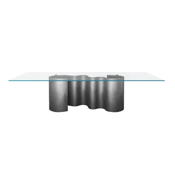 Wholesale China Manufacture Factory Modern Minimalist Dining Table Glass Top Dining Room Table Suitable for Restaurants and Living Rooms