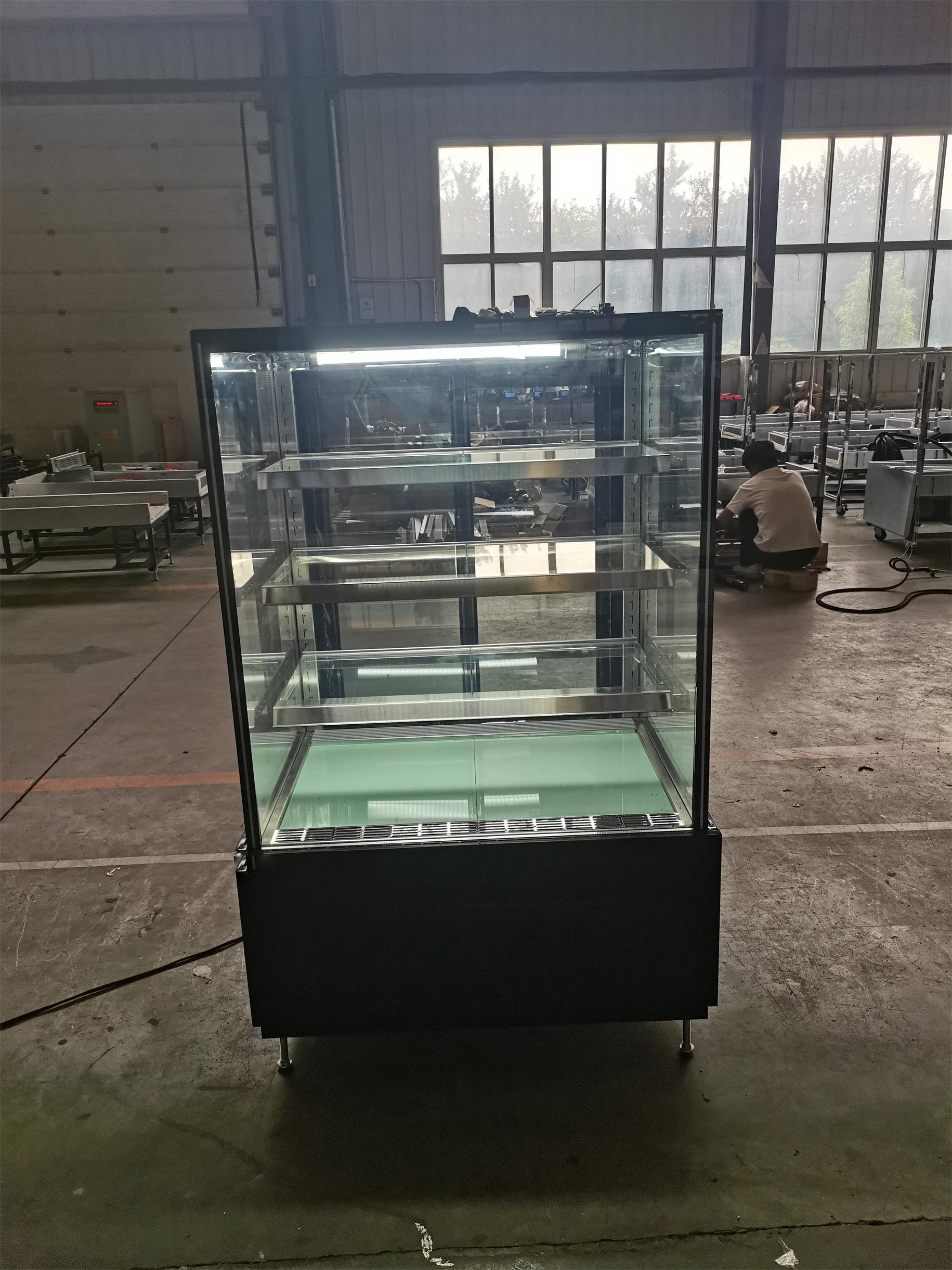 VERA90TS Commercial Rear Sliding Door Right Angle LED Light Stainless Steel Anti Fog Food Grade for Hotel ODM Tailor Made Cake Display Chiller