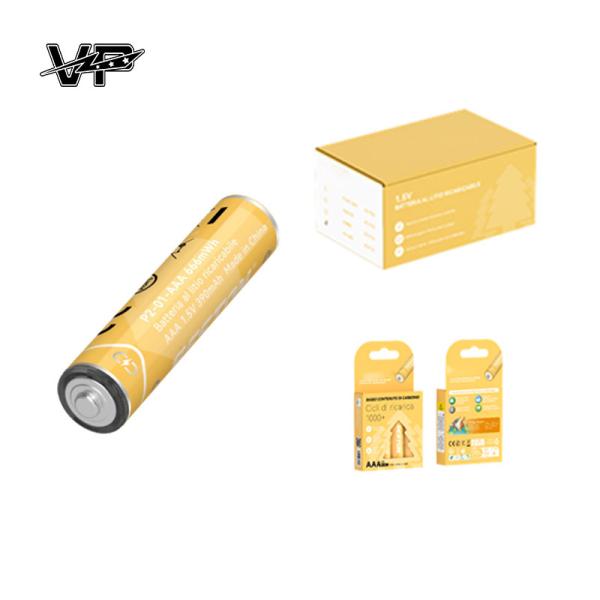 1.5V 660mWh AAA Li Ion Cylindrical Rechargeable Battery Constant VP Batteries
